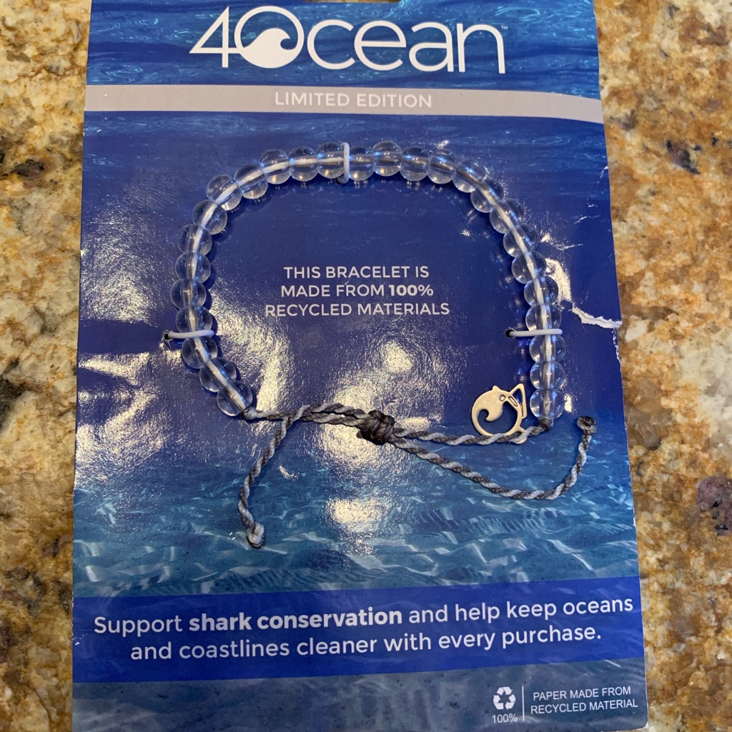 4ocean Bracelet In Shark Conservation Clear Beads Nwt